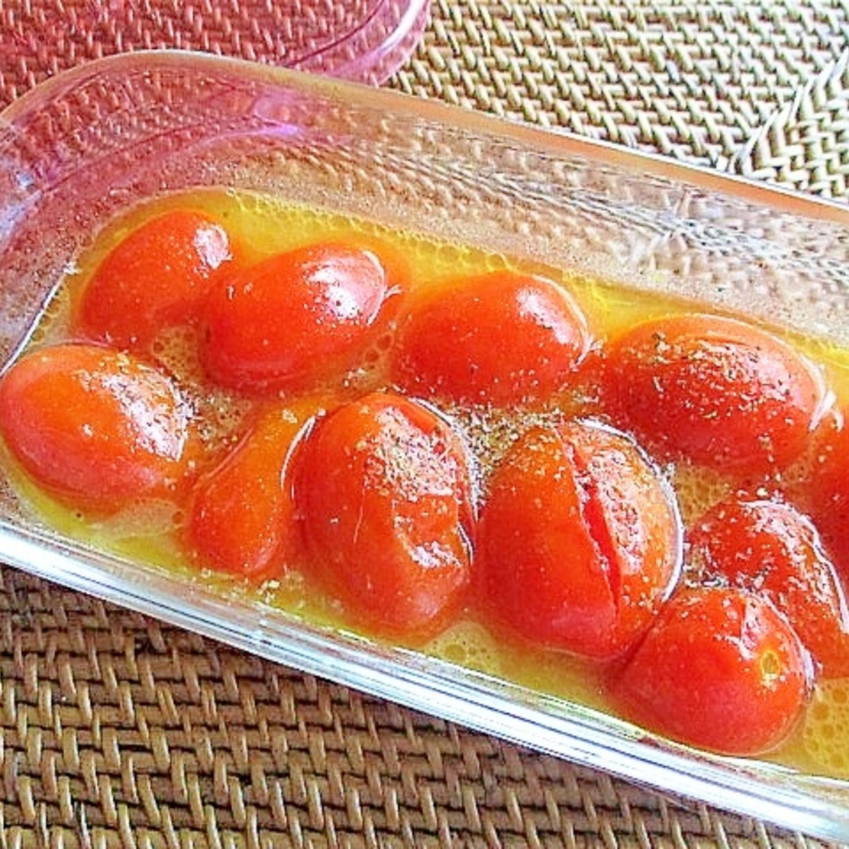 レンジで簡単 アイコトマトのマリネ レシピ 作り方 By はぁぽじ 楽天レシピ
